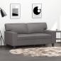 Preview: ARDEBO.de - 2-Sitzer-Sofa Grau 120 cm Kunstleder