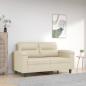 Preview: ARDEBO.de - 2-Sitzer-Sofa Creme 120 cm Kunstleder