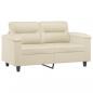 Preview: 2-Sitzer-Sofa Creme 120 cm Kunstleder