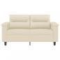 Preview: 2-Sitzer-Sofa Creme 120 cm Kunstleder