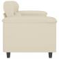 Preview: 2-Sitzer-Sofa Creme 120 cm Kunstleder