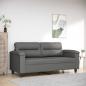 Preview: ARDEBO.de - 2-Sitzer-Sofa Dunkelgrau 140 cm Mikrofasergewebe