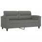 Preview: 2-Sitzer-Sofa Dunkelgrau 140 cm Mikrofasergewebe