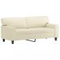 Preview: 2-Sitzer-Sofa Creme 140 cm Kunstleder