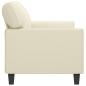 Preview: 2-Sitzer-Sofa Creme 140 cm Kunstleder