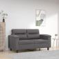 Preview: ARDEBO.de - 2-Sitzer-Sofa Grau 120 cm Kunstleder