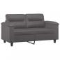 Preview: 2-Sitzer-Sofa Grau 120 cm Kunstleder