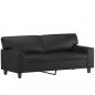 Preview: 2-Sitzer-Sofa Schwarz 140 cm Kunstleder