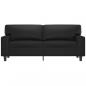 Preview: 2-Sitzer-Sofa Schwarz 140 cm Kunstleder