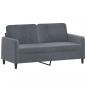 Preview: 2-Sitzer-Sofa Dunkelgrau 140 cm Samt