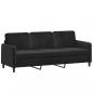 Preview: 3-Sitzer-Sofa Schwarz 180 cm Samt