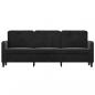 Preview: 3-Sitzer-Sofa Schwarz 180 cm Samt