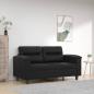 Preview: ARDEBO.de - 2-Sitzer-Sofa Schwarz 120 cm Kunstleder