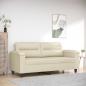 Preview: ARDEBO.de - 2-Sitzer-Sofa Creme 140 cm Kunstleder