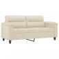 Preview: 2-Sitzer-Sofa Creme 140 cm Kunstleder