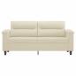 Preview: 2-Sitzer-Sofa Creme 140 cm Kunstleder