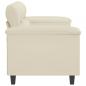 Preview: 2-Sitzer-Sofa Creme 140 cm Kunstleder