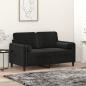 Preview: ARDEBO.de - 2-Sitzer-Sofa mit Zierkissen Schwarz 120 cm Samt