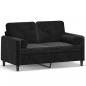 Preview: 2-Sitzer-Sofa mit Zierkissen Schwarz 120 cm Samt