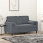 Preview: ARDEBO.de - 2-Sitzer-Sofa mit Zierkissen Dunkelgrau 120 cm Samt