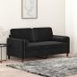 Preview: ARDEBO.de - 2-Sitzer-Sofa mit Zierkissen Schwarz 140 cm Samt