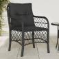 Preview: ARDEBO.de - Gartenstühle mit Kissen 2 Stk. Schwarz Poly Rattan