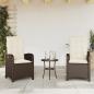 Preview: ARDEBO.de - Gartensessel mit Kissen 2 Stk. Verstellbar Braun Poly Rattan