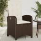 Preview: Gartensessel mit Kissen 2 Stk. Verstellbar Braun Poly Rattan