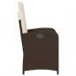 Preview: Gartensessel mit Kissen 2 Stk. Verstellbar Braun Poly Rattan