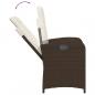 Preview: Gartensessel mit Kissen 2 Stk. Verstellbar Braun Poly Rattan