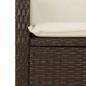 Preview: Gartensessel mit Kissen 2 Stk. Verstellbar Braun Poly Rattan