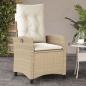 Preview: Gartensessel mit Kissen 2 Stk. Verstellbar Beige Poly Rattan