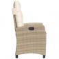 Preview: Gartensessel mit Kissen 2 Stk. Verstellbar Beige Poly Rattan