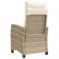 Preview: Gartensessel mit Kissen 2 Stk. Verstellbar Beige Poly Rattan