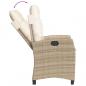 Preview: Gartensessel mit Kissen 2 Stk. Verstellbar Beige Poly Rattan