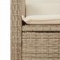 Preview: Gartensessel mit Kissen 2 Stk. Verstellbar Beige Poly Rattan