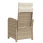 Preview: Gartensessel mit Fußteil Verstellbar Beige Poly Rattan