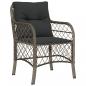 Preview: 3-tlg. Bistro-Set mit Kissen Grau Poly Rattan