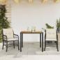 Preview: ARDEBO.de - 3-tlg. Bistro-Set mit Kissen Schwarz Poly Rattan