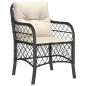 Preview: 3-tlg. Bistro-Set mit Kissen Schwarz Poly Rattan