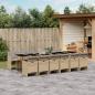 Preview: ARDEBO.de - 13-tlg. Garten-Essgruppe mit Kissen Beigemischung Poly Rattan