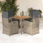 Preview: ARDEBO.de - 5-tlg. Garten-Essgruppe mit Kissen Grau Poly Rattan