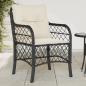 Preview: ARDEBO.de - Gartenstühle mit Kissen 2 Stk. Schwarz Poly Rattan