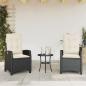 Preview: ARDEBO.de - Gartensessel mit Kissen 2 Stk. Verstellbar Schwarz Poly Rattan