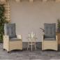 Preview: ARDEBO.de - Gartensessel Kissen 2Stk. Verstellbar Beigemischung Poly Rattan