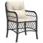 Preview: 7-tlg. Garten-Essgruppe mit Kissen Schwarz Poly Rattan