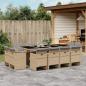 Preview: ARDEBO.de - 13-tlg. Garten-Essgruppe mit Kissen Beigemischung Poly Rattan