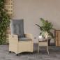 Preview: Gartensessel mit Kissen Verstellbar Beigemischung Poly Rattan