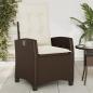 Preview: Gartensessel mit Kissen 2 Stk. Verstellbar Braun Poly Rattan