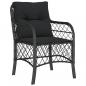 Preview: 3-tlg. Bistro-Set mit Kissen Schwarz Poly Rattan